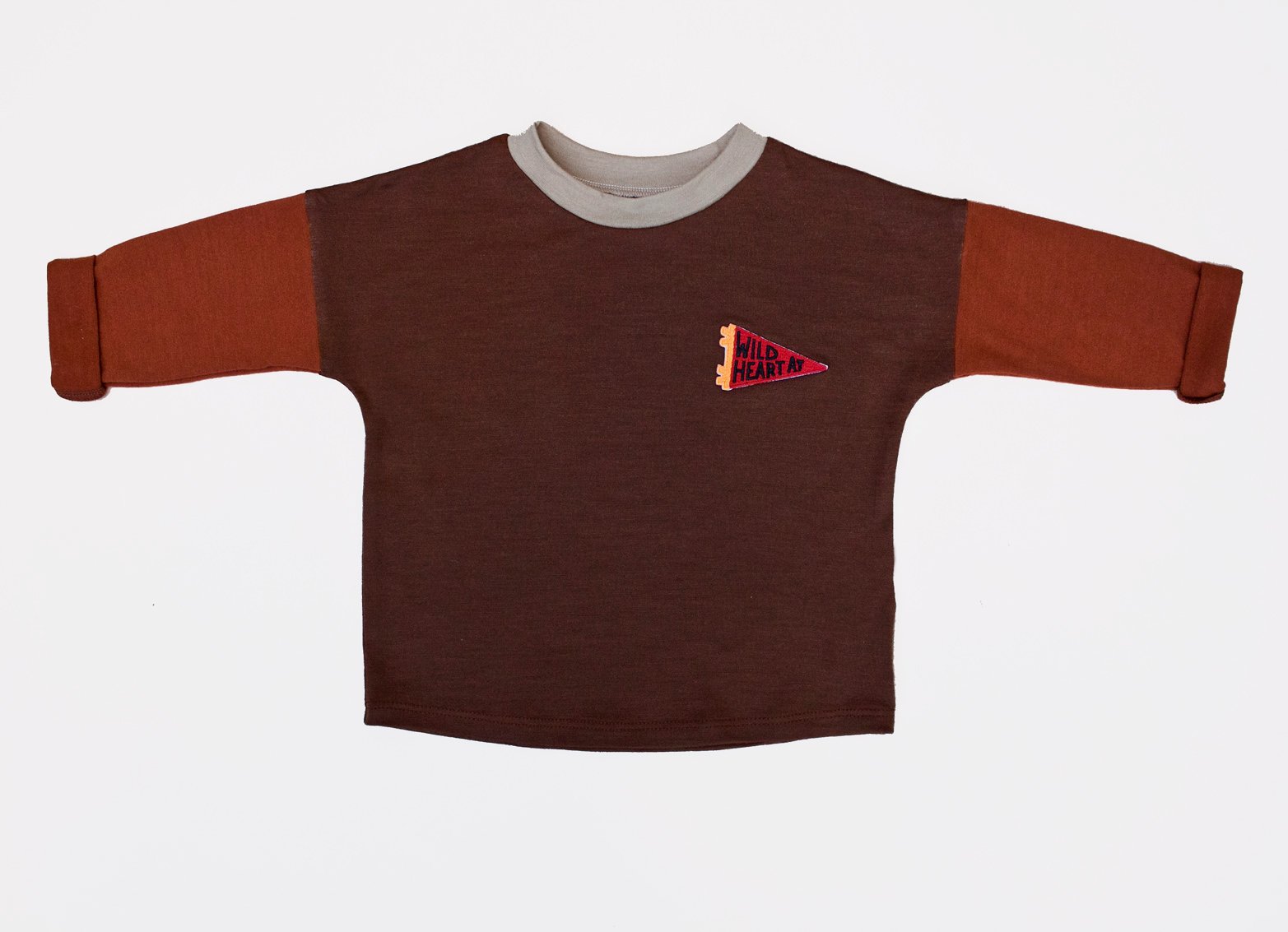 Image of COLOUR BLOCK MERINO DROP SHOULDER TOP